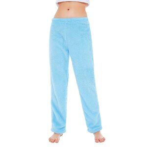 Plush Fleece Pajama Pants Cozy Winter Lounge Sleepwear Soft Fuzzy Wide Leg